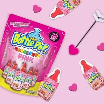 Baby Bottle Pop Valentine's Candy - 10 Ct Lollipops