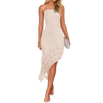 Elegant ZESICA Women's Strapless Bodycon Tube Dress with Flattering Fit