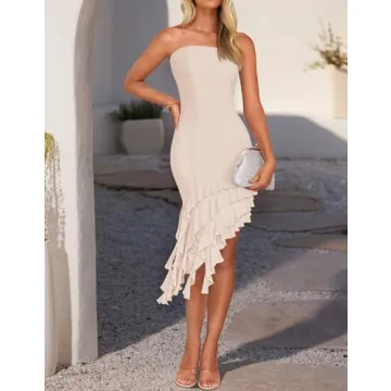 Stylish ZESICA Strapless Bodycon Dress for Events