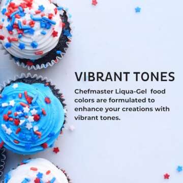 Chefmaster - Liqua-Gel Food Coloring - 12 Color Set C - Fade Resistant - 12 Pack - Vibrant, Eye-Catching Colors, Easy-To-Blend Formula - Made in the USA
