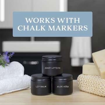 Cornucopia 2-Ounce Black Coated Glass Jars (12-Pack); Cosmetic Jars with Black Metal Lids and Black Matte Exterior