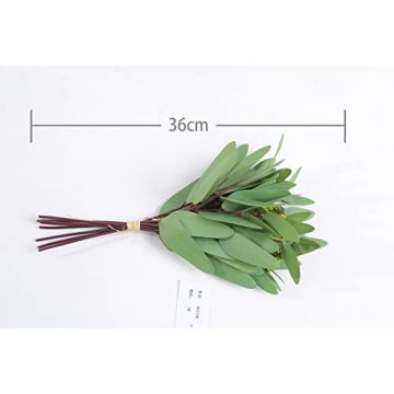 Raincol Woooow Artificial Eucalyptus Long Oval Leaf Stem Eucalyptus Spray Artificial Greenery Leaves for Wedding Greenery Holiday Greens Decor(8 Pack)