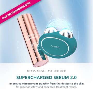 FOREO Bear 2 Advanced Lifting Toning Microcurrent Facial Device -Face Sculpting Tool - Firm & Contour - Non-Invasive - Increases Skin Care Absorption - Evergreen
