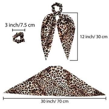 AMAZING UNIVERSE Detachable Hair Accessories, 10 Pcs Super Soft Ribbon Bowknot Scrunchies - 5 Satin and 5 Chiffon, Multi-Color Ponytail Holders for Women and Girls