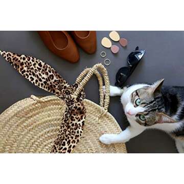 AMAZING UNIVERSE Detachable Hair Accessories, 10 Pcs Super Soft Ribbon Bowknot Scrunchies - 5 Satin and 5 Chiffon, Multi-Color Ponytail Holders for Women and Girls