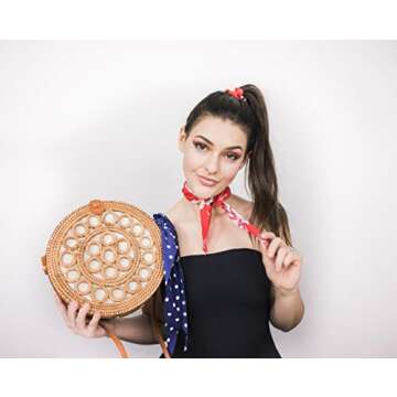 AMAZING UNIVERSE Detachable Hair Accessories, 10 Pcs Super Soft Ribbon Bowknot Scrunchies - 5 Satin and 5 Chiffon, Multi-Color Ponytail Holders for Women and Girls