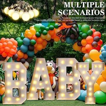 Retisee 2 Pcs Marquee Light String Bulbs13.8 ft Long for Marquee Letters Numbers 3 4 ft Tall Waterproof LED String Light for Indoor Outdoor Wedding Birthday Party Decor