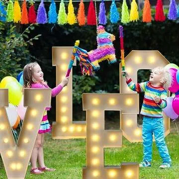 Retisee 2 Pcs Marquee Light String Bulbs13.8 ft Long for Marquee Letters Numbers 3 4 ft Tall Waterproof LED String Light for Indoor Outdoor Wedding Birthday Party Decor