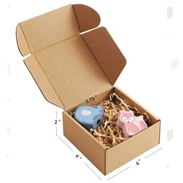 Eupako Small Shipping Boxes 4x4x2 Inches - 50 Pack Brown Corrugated Cardboard boxes for Packaging Sm...