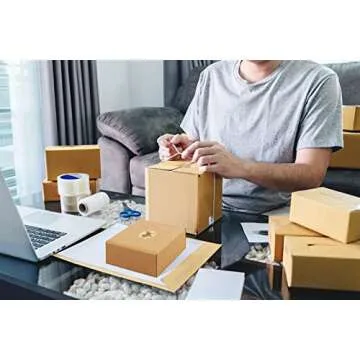 Eupako Small Shipping Boxes 4x4x2 Inches - 50 Pack Brown Corrugated Cardboard boxes for Packaging Small Business, Mailer Box