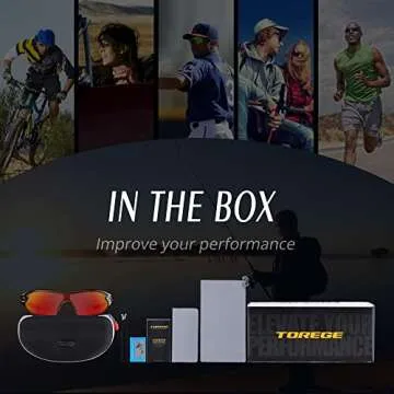 TOREGE Polarized Sports Sunglasses for Men Women Cycling Running Driving Fishing Golf Baseball Glasses TR02 Upgraded(Black&Black&Black-Red Lens)