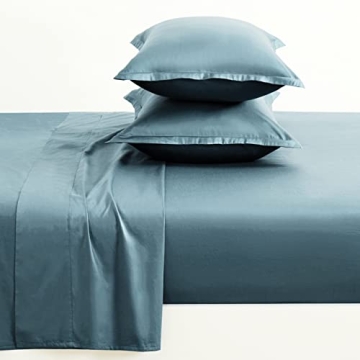 Eikei Solid Color Sheet Set Luxury Bedding Set 400 Thread Count Egyptian Cotton Long Staple Sateen W...