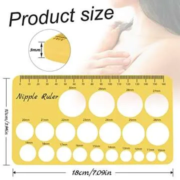 YOUHA Nipple Ruler, Nipple Rulers for Flange Sizing Measurement Tool, Silicone & Soft Flange Size Measure for Nipples, Breast Flange Measuring Tool Breast Pump Sizing Tool-New Mothers Musthaves