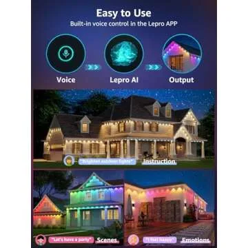 Lepro E1 AI Permanent Outdoor Lights APP Control, 150ft Smart RGB+IC Christmas House Lights with 90 Warm/Cool White LED Pucks, Alexa Google Enabled, AI Generated Lighting LLM, NO Remote, 2.4 GHz WiFi