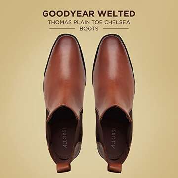 ALLONSI | Genuine Leather Chelsea Boots for Men | Goodyear Welted Boots | Chelsea Boot for Men | Cas...