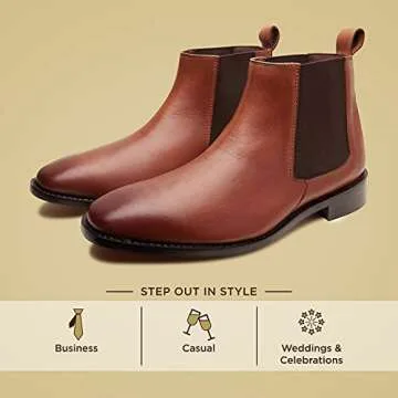 ALLONSI | Genuine Leather Chelsea Boots for Men | Goodyear Welted Boots | Chelsea Boot for Men | Casual Boots for Men | Combot Boots | Leather Sole Mens Dress Boots| Handcrafted Luxury Leather Shoes