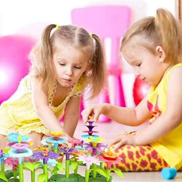 COSILY Flower Toys for Toddler 3 4 5 6 7 Years Old Girls Boys,Flower Garden Building Toy STEM Educational Activity Preschool Toys for Kids Age 3-6 (98 PCS)