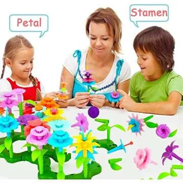 COSILY Flower Toys for Toddler 3 4 5 6 7 Years Old Girls Boys,Flower Garden Building Toy STEM Educational Activity Preschool Toys for Kids Age 3-6 (98 PCS)