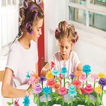 COSILY Flower Toys for Toddler 3 4 5 6 7 Years Old Girls Boys,Flower Garden Building Toy STEM Educational Activity Preschool Toys for Kids Age 3-6 (98 PCS)
