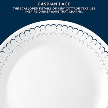 Corelle Vitrelle 18-Piece Service for 6 Dinnerware Set, Triple Layer Glass and Chip Resistant, Lightweight Round Plates and Bowls Set