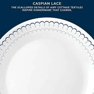 Corelle Vitrelle 18-Piece Service for 6 Dinnerware Set, Triple Layer Glass and Chip Resistant, Lightweight Round Plates and Bowls Set