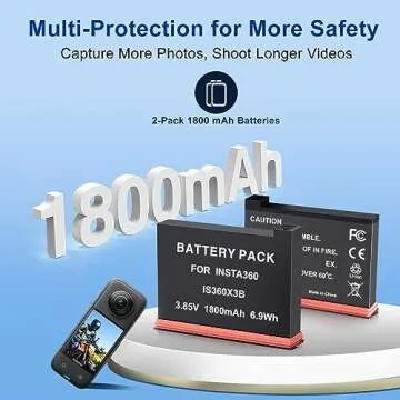 Insta360 X3 Batteries with Fast Charging Hub for Adventurers