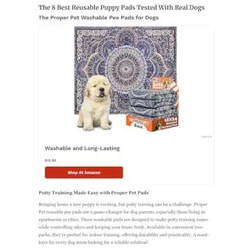 Proper Pet Puppy Potty Training Pad - Washable & Stylish