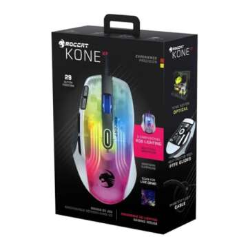 Roccat Kone XP Gaming Mouse with 4D RGB Lighting and 19K DPI