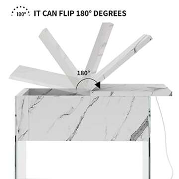 Soges Unique Side Table with Charging Station and Storage