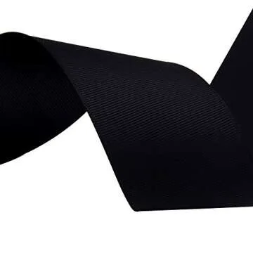 VATIN 2" Black Grosgrain Ribbon for Crafts & Gift Wrapping