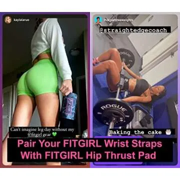 FITGIRL - Wrist Straps for Weightlifting for Women, Gym Lifting Wraps to Improve Muscle Gain for Legs, Back, Shoulders, Core (Black)