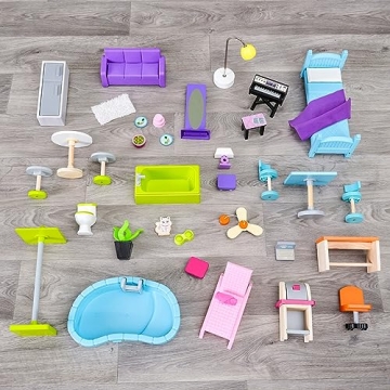 KidKraft Uptown Wooden Dollhouse with Pool & Lights