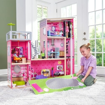 KidKraft Uptown Wooden Dollhouse with Pool & Lights
