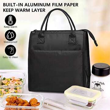 Lunch Bag , BINSENI Lunch Bags for Women & Men Lunch Tote Insulated , Reusable Large Lunch Bag Suita...