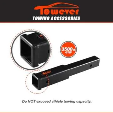 Towever 84433 Hitch Extension for 2 Inch Receivers