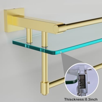 Elegant 20-Inch Wall-Mounted Shelf with Towel Bar