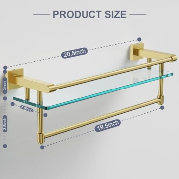 Elegant 20-Inch Wall-Mounted Shelf with Towel Bar