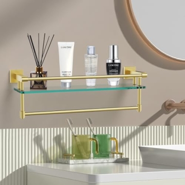 Elegant 20-Inch Wall-Mounted Shelf with Towel Bar