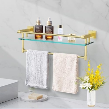 Elegant 20-Inch Wall-Mounted Shelf with Towel Bar