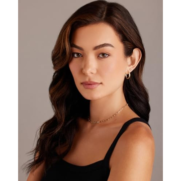 PAVOI 14K Rose Gold Plated 925 Sterling Silver Post Lightweight Hoops | 20mm | 20mm | Rose Gold Hoop Earrings for Women