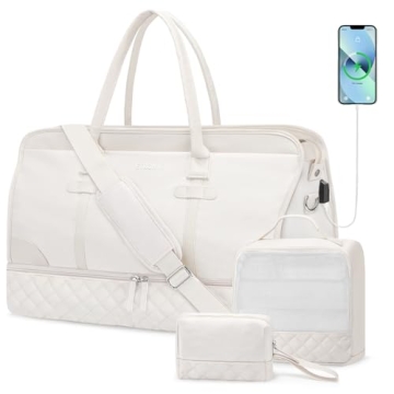 ETRONIK Weekender Overnight Bags for Women - Stylish & Spacious Travel Duffle with Shoe Compartment