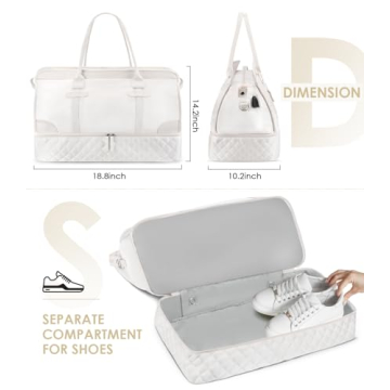 ETRONIK Women's Weekender Bag with Shoe Compartment & USB Port