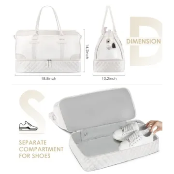 ETRONIK Women's Weekender Bag with Shoe Compartment & USB Port