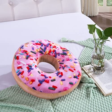 HYSEAS Round Donut Throw Pillow - Soft Decorative Cushion for Home