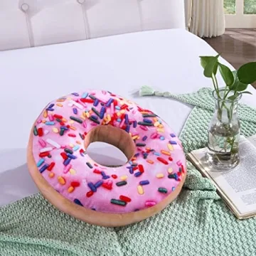 HYSEAS Round Donut Throw Pillow - Soft Decorative Cushion for Home