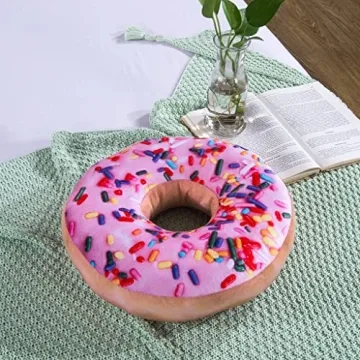HYSEAS Round Donut Throw Pillow - Soft Decorative Cushion for Home