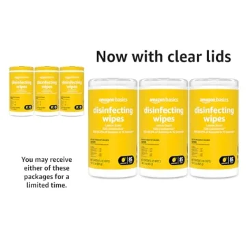 Amazon Basics Disinfecting Wipes in Lemon Scent, 255 Count