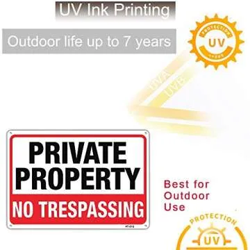 Durable Large No Trespassing Sign - Weatherproof & Lasts 7 Years