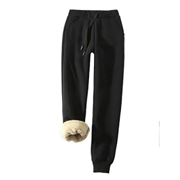 Yeokou Warm Sherpa Lined Athletic Sweatpants for Women