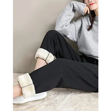 Yeokou Warm Sherpa Lined Athletic Sweatpants for Women